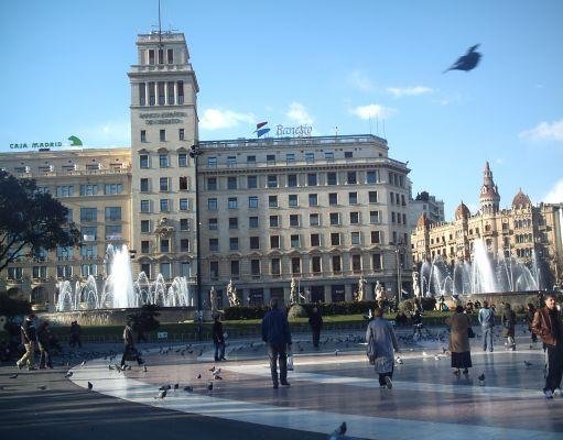 Plaza Catalunya in Barcelona, Spain., Spain