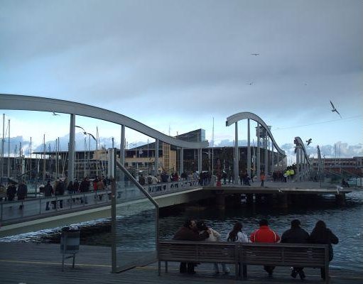 Barcelona Spain The Barcelona port bridge.