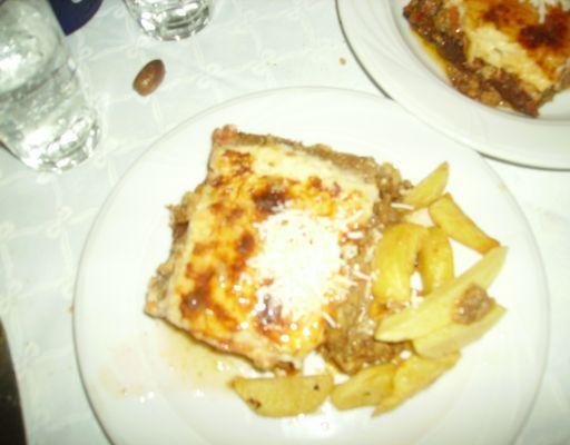 The traditional Greek Moussaka., Mykonos Greece