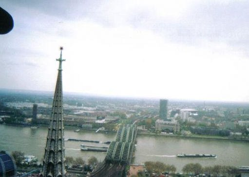 Cologne Germany Looking out over the Rhine river, Cologne.