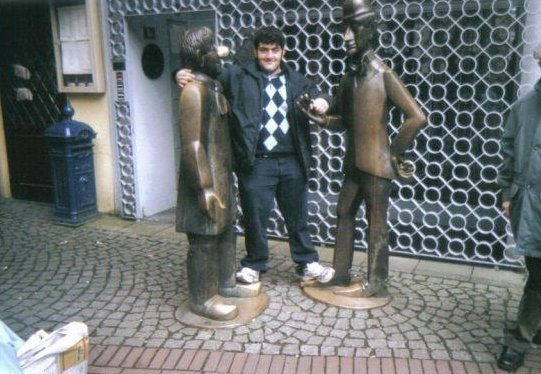 Cologne Germany Statue of Tunnes and Schal in Cologne.