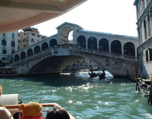 Venice Italy Gondola trip through the canals of Venice.