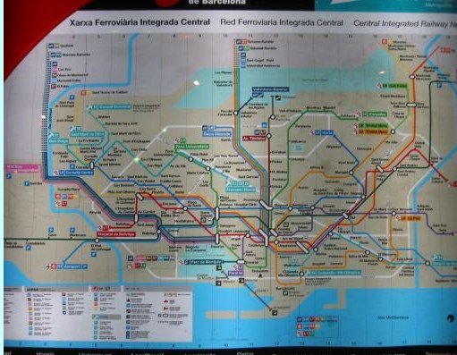 Photo of the Metro lines in Barcelona., Spain