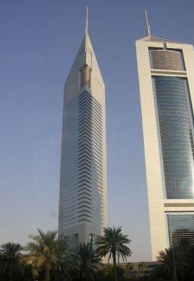 Dubai United Arab Emirates The twin towers of Dubai, one a hotel, the other one office space.