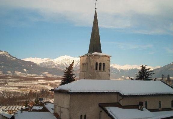 Andalo Italy Church of San Tommaso in Andalo, Italy.