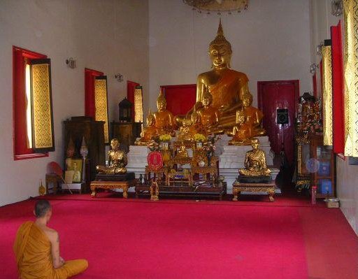 A Buddhist monk in the temple., Thailand