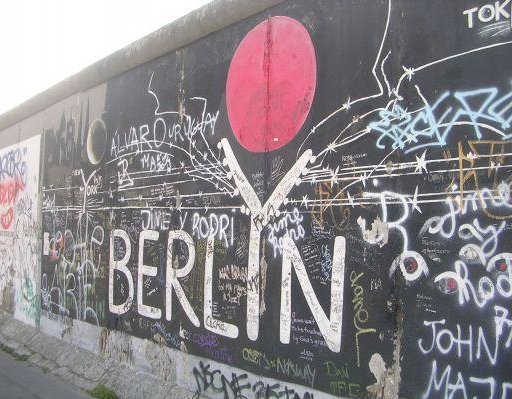 Grafitti images of the Berlin Wall., Berlin Germany