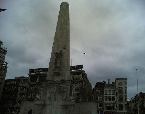 Amsterdam Netherlands De Eendracht, memorial on Dam Square in Amsterdam.