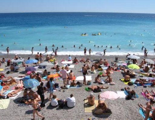 The beach at Montecarlo., Nice France