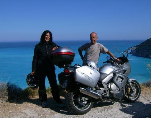 Kefalonia Greece The two bikers in Greece.