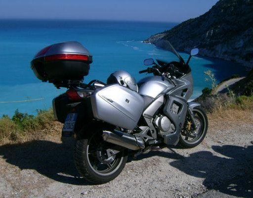 Photo of our motor bikes in Greece., Greece