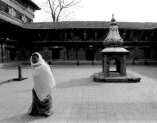 Nepalese woman in the monastary., Annapurna Nepal