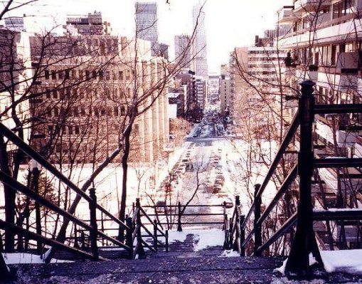 The streets of Montreal in wintertime., Montreal Canada