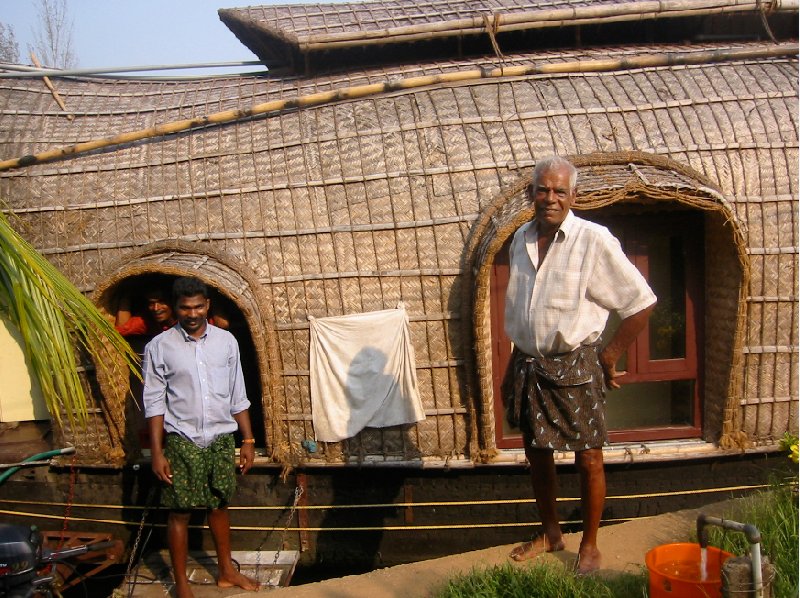 Kerala India The whole crew of the houseboat in India.