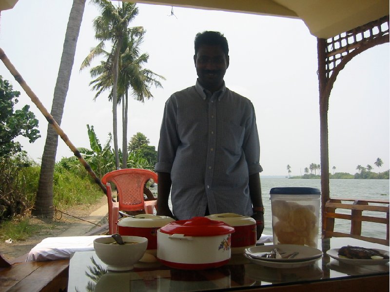 Our private chef on board of the houseboat, Kerala, India., India