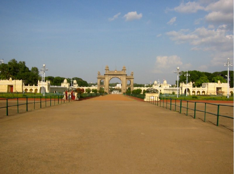 Mysore India Walking towards the Mysore Palace, Karnataka, India.