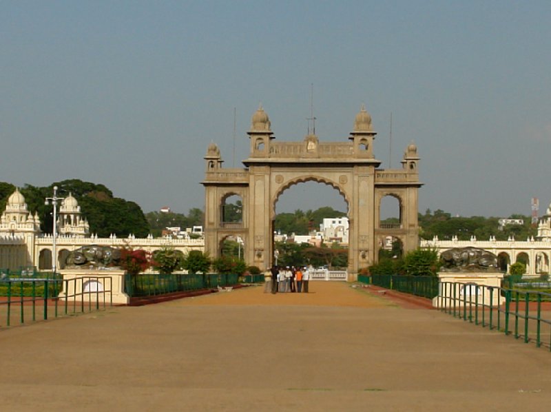 The gates to the Mysore Palace in India., Mysore India