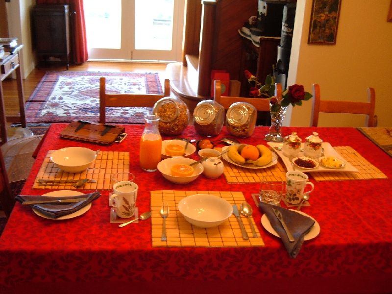 Breakfast at Esk Valley Lodge, New Zealand