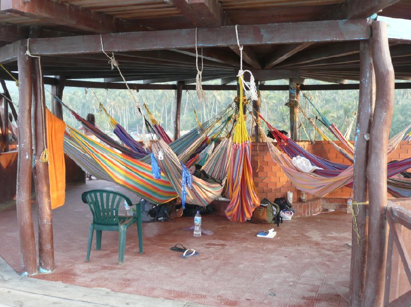 Hammocks for rent at Camping Paraiso, Parque Tayrona., Colombia