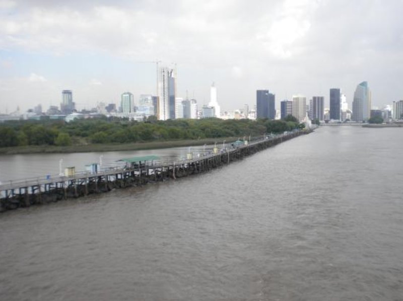 Panoramic view of Montevideo from the boat Montevideo  