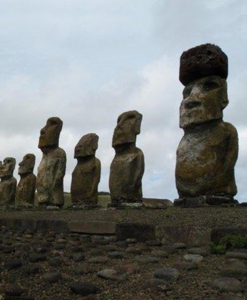 Moai sculptures Rapa Nui, Easter Island, Chile