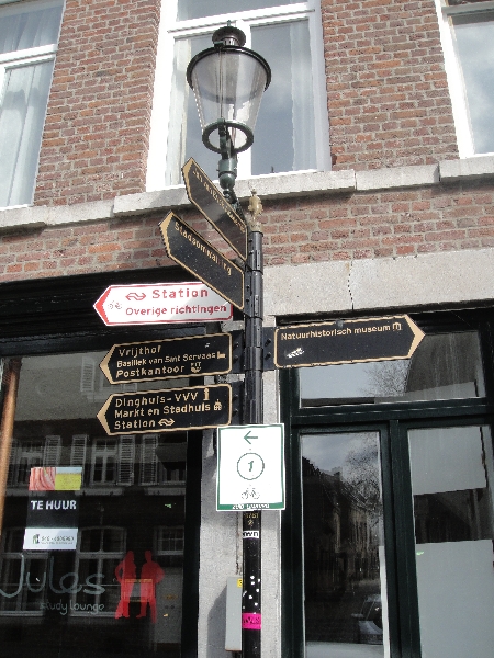 Street signs and tourist attractions in Maastricht, The Netherlands, Netherlands