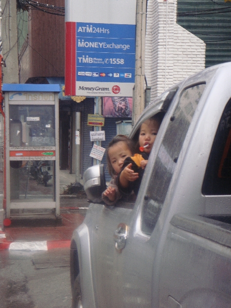 Thai children on Tha Phae Road, Chiang Mai, Thailand