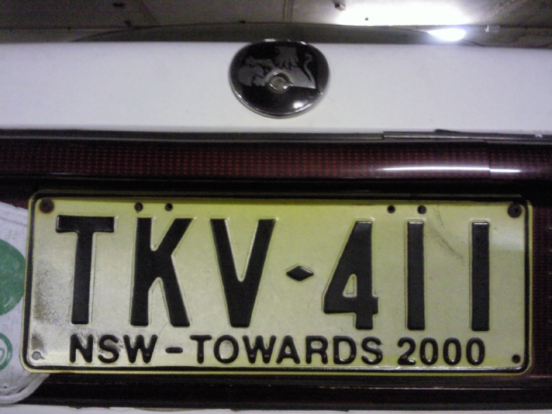 Canberra Australia New South Wales, Towards 2000 License Plate Australia