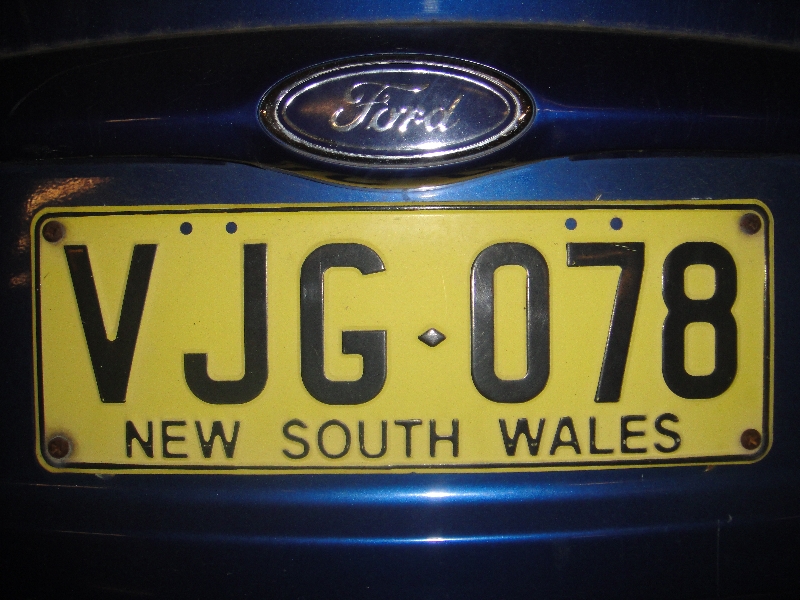 New South Wales License Plate Australia, Canberra Australia