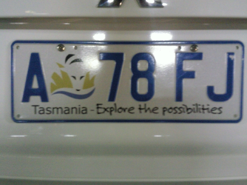 Tasmania Explore the Possibilities License Plate Australia, Canberra Australia