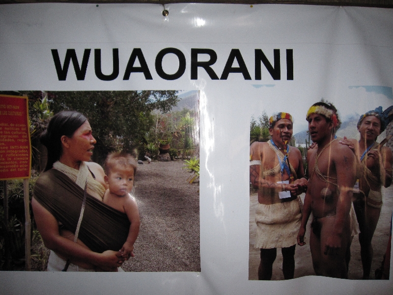 Photos of the Wuaorani people at the Museo Inti Nan in Ecuador, Ecuador