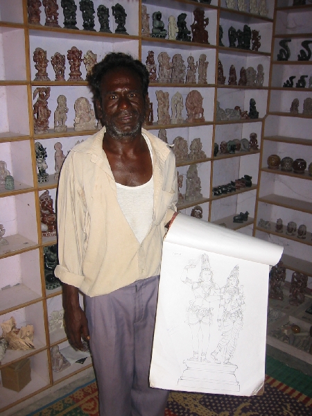 Local rock sculpture art shop in Mamallapuram, India, Mahabalipuram India