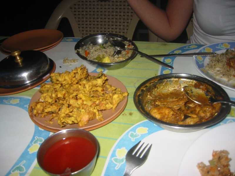 Typical indian curry dishes in Mamallapuram , India