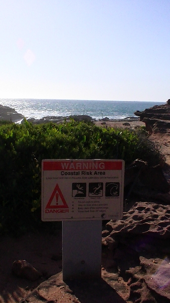 Warning signs Mushroom Rock, Kalbarri, Kalbarri Australia