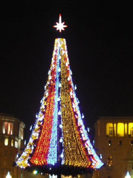 Christmas tree on Republic Square in Yerevan, Armenia, Armenia