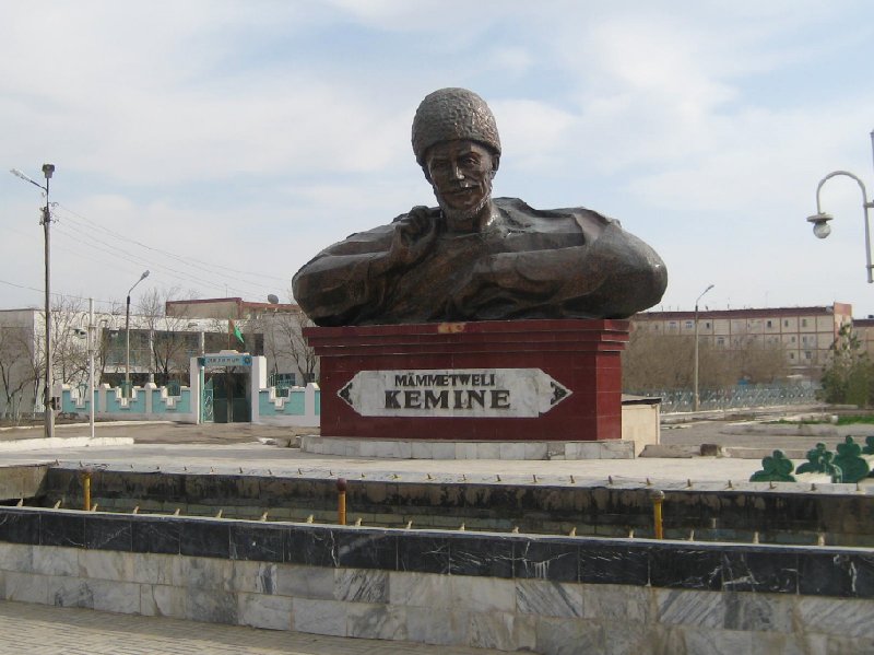 Bronze sculpture of Mammetweli Kemine in Mary, Turkmenistan, Mary Turkmenistan