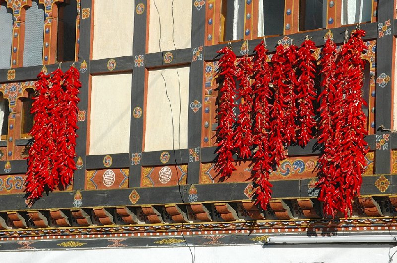 Red peppers in Paro, Bhutan, Paro Bhutan