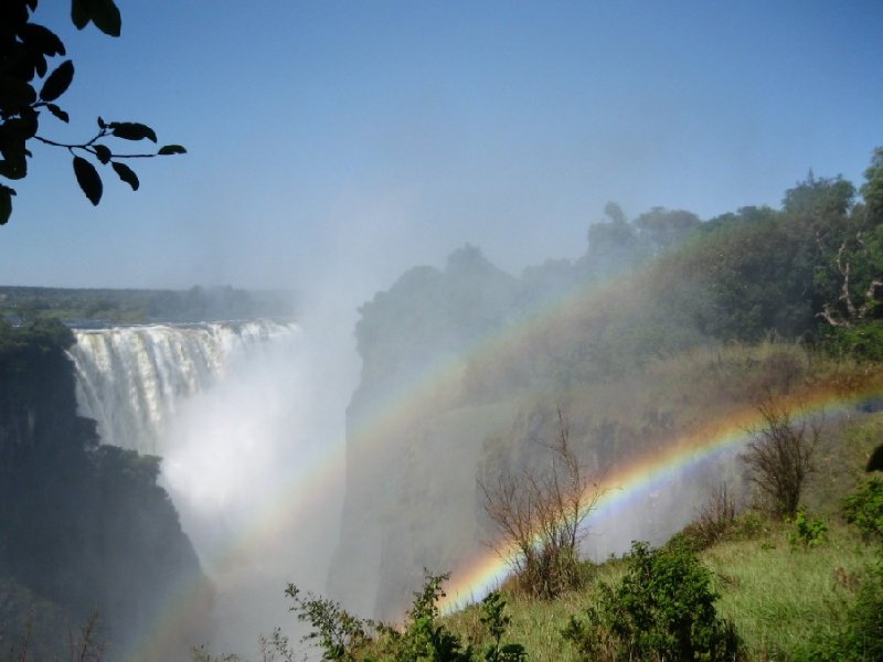 Photo rainbow at Victoria Falls, Zimbabwe