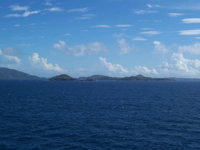 Panorama of the US Virgin Islands from our Cruise Ship, British Virgin Islands