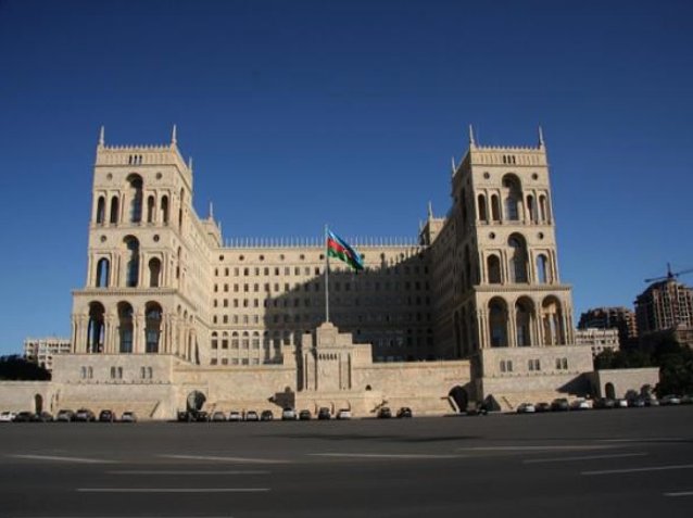 Pictures of the Azerbaijani parliament in Baku, Azerbaijan