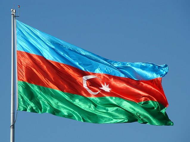 Picture of the flag of Azerbaijan , Baku Azerbaijan