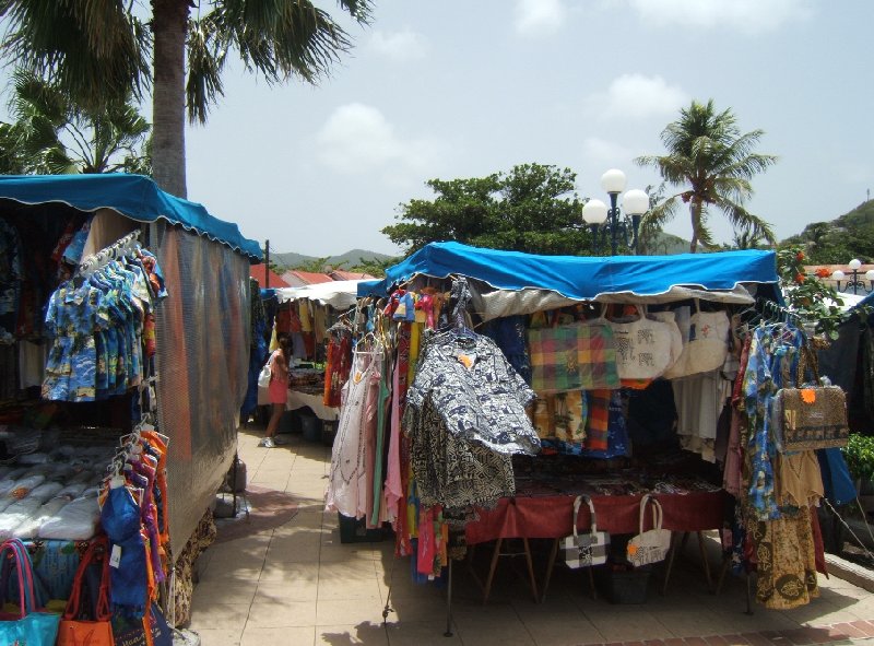 Pictures on the market in Marigot, Saint Martin, Netherlands Antilles