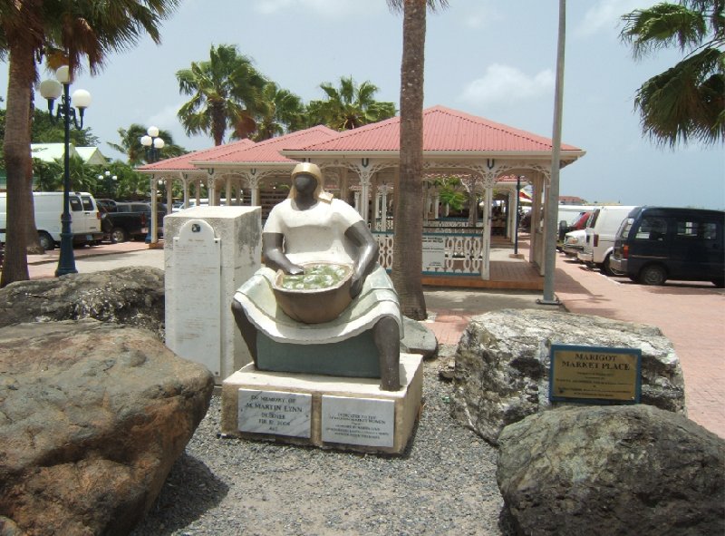 Statue of a market lady in Marigot, St Martin, Netherlands Antilles