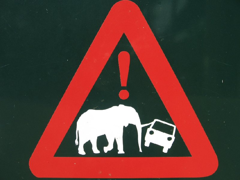 Warning sign in the Mkhaya Game Reserve, Swaziland, Swaziland