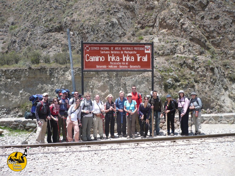 The start of the Inca Trail to machu Picchu Cuzco  