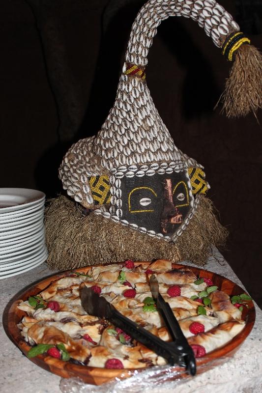 Beautiful Buffet decorations at dessert Treetops, Manyara Tanzania