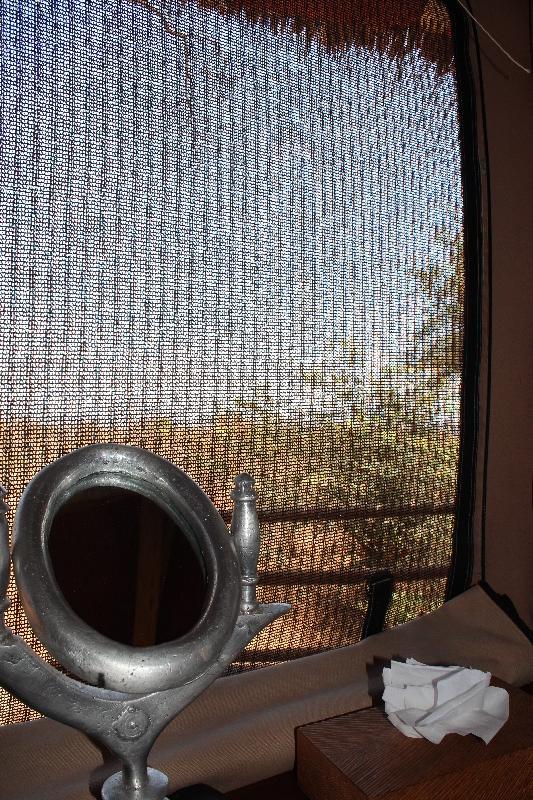 Anti mosquito window nets in Tarangire Treetops, Tanzania