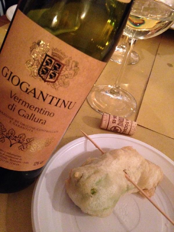 Rome Italy Vermentino Wine and Zucchini Flowers