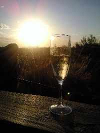 Champagne in the outback at Ayers Rock