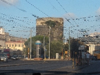 Tram lines in Naples, Italy